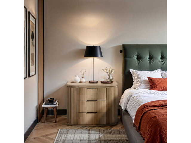 Monterey Natural/Oak/Silver Wood And Oak Veneer Nightstand - Ornate Home