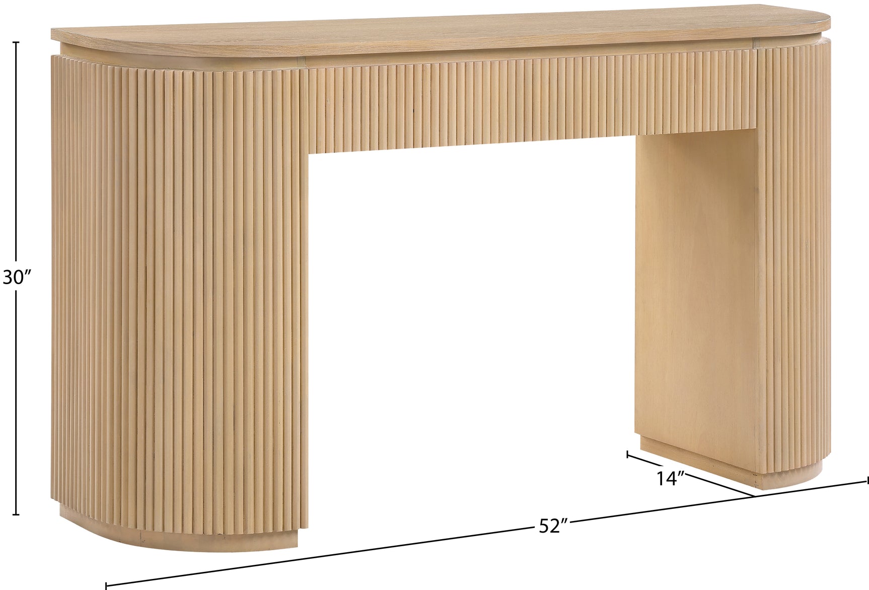 Monterey Natural/Oak Wood And Oak Veneer Console Table - Ornate Home