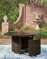 Monterey Point Dark Brown Round Fire Pit Table - Ornate Home