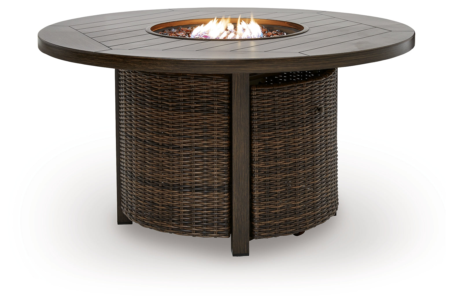 Monterey Point Dark Brown Round Fire Pit Table - Ornate Home