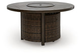 Monterey Point Dark Brown Round Fire Pit Table - Ornate Home