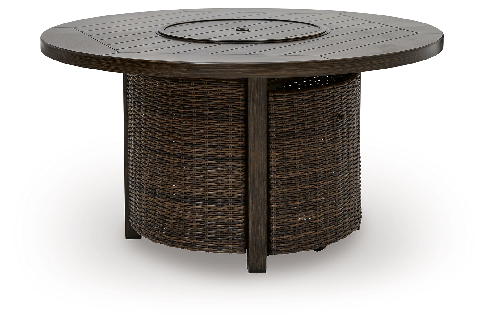 Monterey Point Dark Brown Round Fire Pit Table - Ornate Home