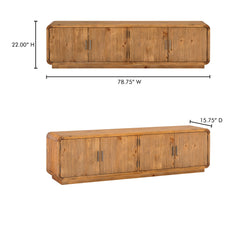 Monterey Rustic Blonde Media Cabinet - Ornate Home