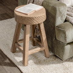 Monterrey Antique Saddle Large Round Accent Table