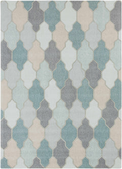 Monteview Sage&Teal Geometric Wool Rug - Clearance - Ornate Home