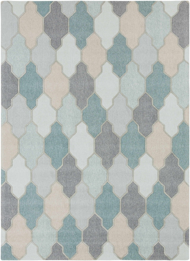 Monteview Sage&Teal Geometric Wool Rug - Clearance - Ornate Home