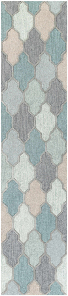 Monteview Sage&Teal Geometric Wool Rug - Clearance - Ornate Home