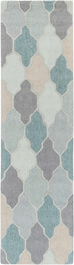 Monteview Sage&Teal Geometric Wool Rug - Clearance - Ornate Home