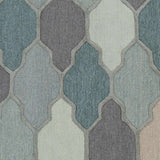 Monteview Sage&Teal Geometric Wool Rug - Clearance - Ornate Home