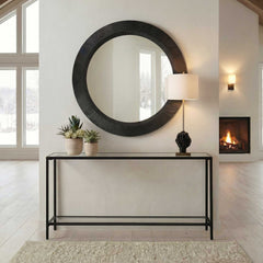 Montgomery Black Round Mirror - Ornate Home