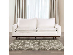 Monthey Dark Brown/Linen White Sofa - Ornate Home