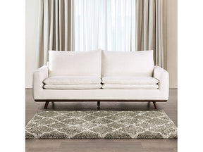 Monthey Dark Brown/Linen White Sofa - Ornate Home