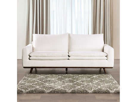 Monthey Dark Brown/Linen White Sofa - Ornate Home