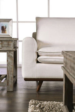 Monthey Dark Brown/Linen White Sofa - Ornate Home
