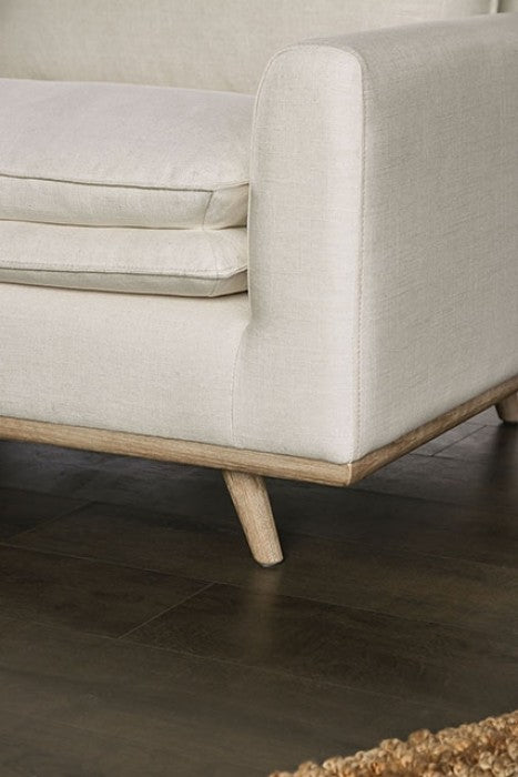 Monthey Oak/Linen White Sofa - Ornate Home