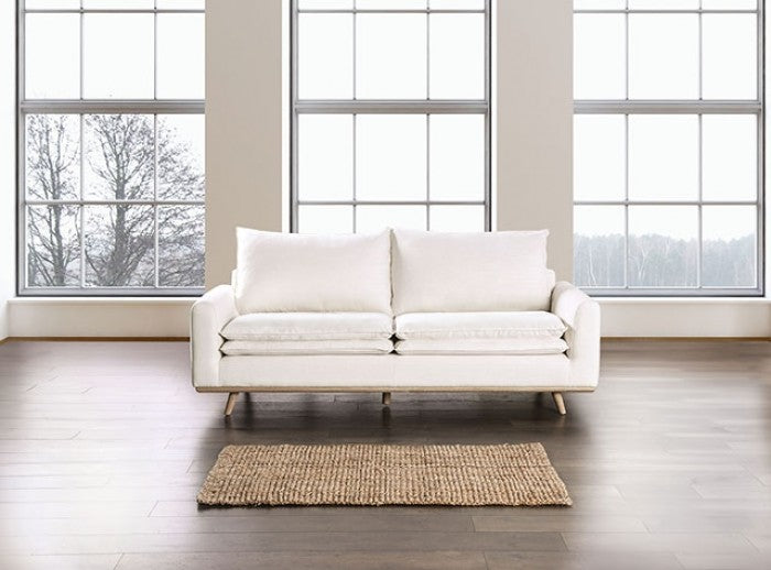 Monthey Oak/Linen White Sofa - Ornate Home