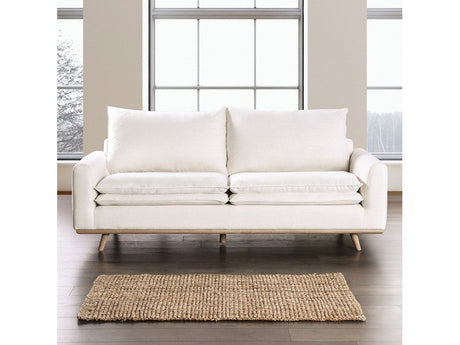 Monthey Oak/Linen White Sofa - Ornate Home