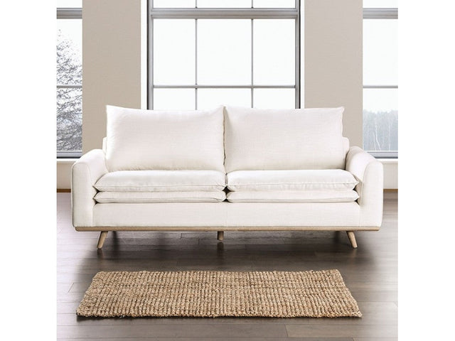 Monthey Oak/Linen White Sofa - Ornate Home