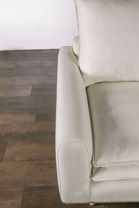 Monthey Oak/Linen White Sofa - Ornate Home
