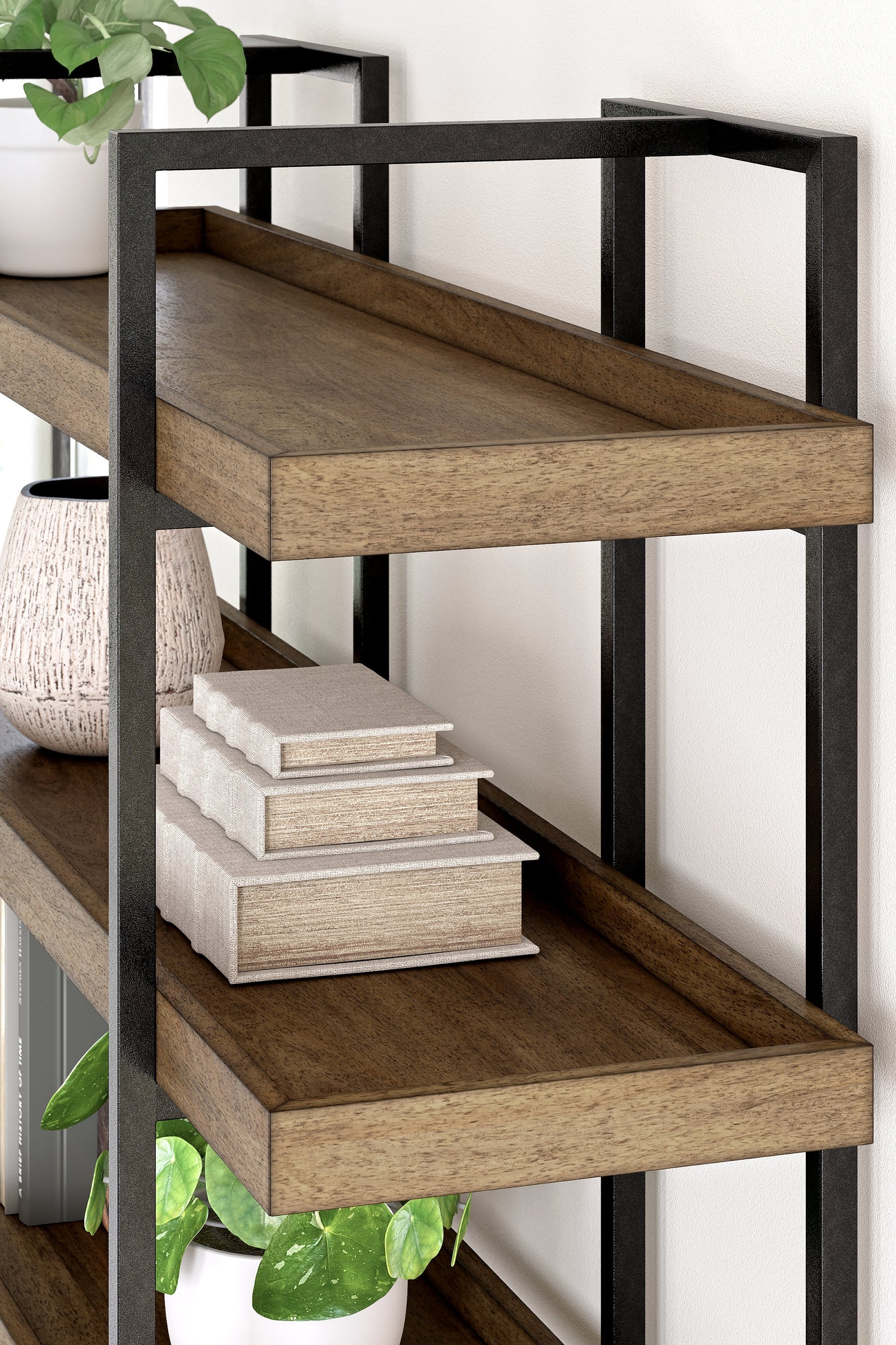 Montia Light Brown 76" Bookcase (Online Special Price) - Ornate Home