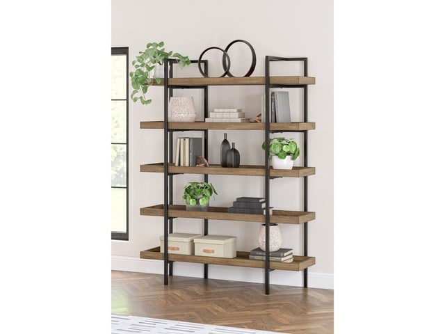 Montia Light Brown 76" Bookcase - Ornate Home