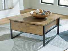 Montia Light Brown Lift-Top Coffee Table - Ornate Home