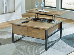 Montia Light Brown Lift-Top Coffee Table - Ornate Home