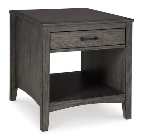Montillan Grayish Brown End Table - Ornate Home