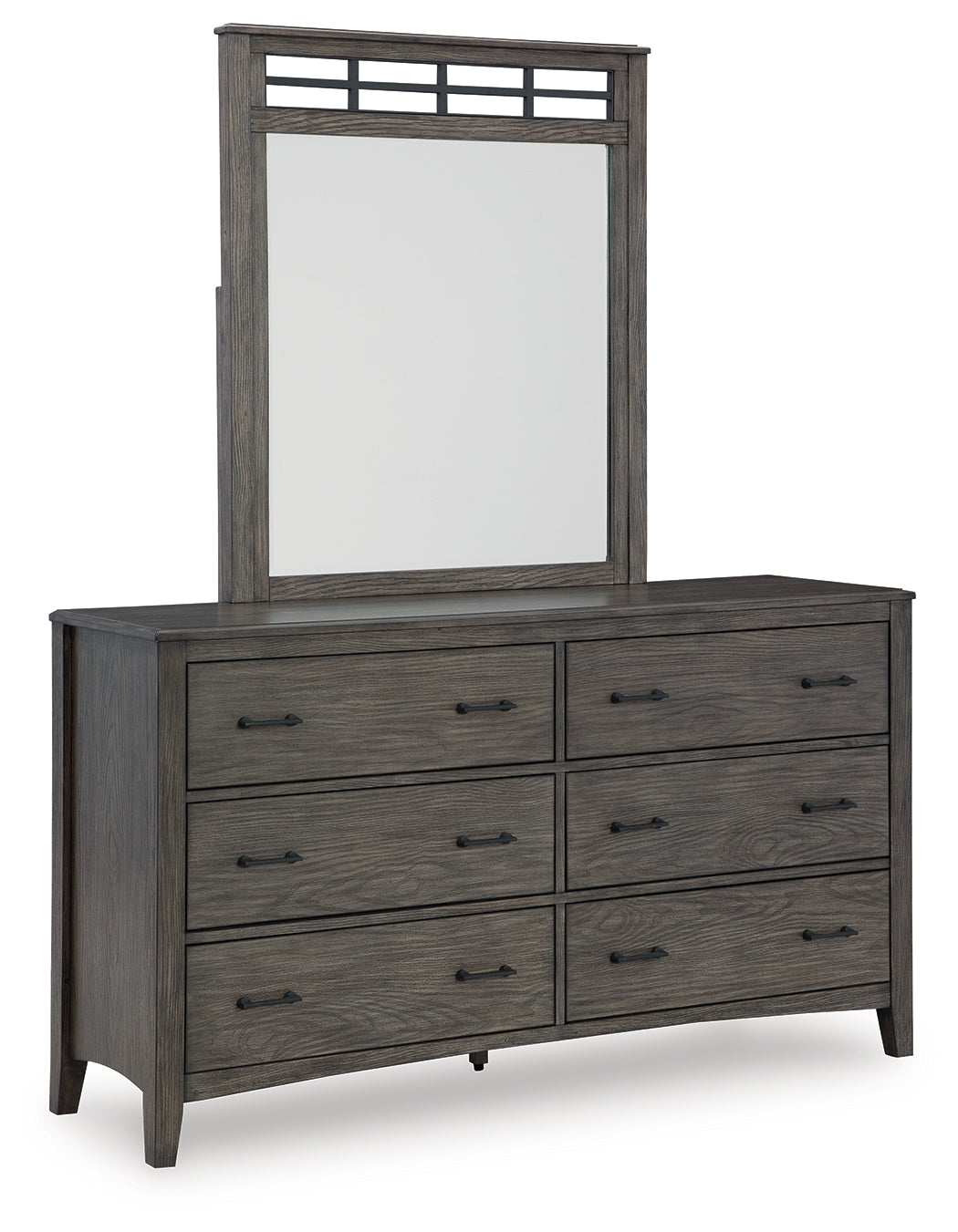 Montillan Grayish Brown Queen Panel Bedroom Set with Dresser, Mirror and Nightstand - Ornate Home