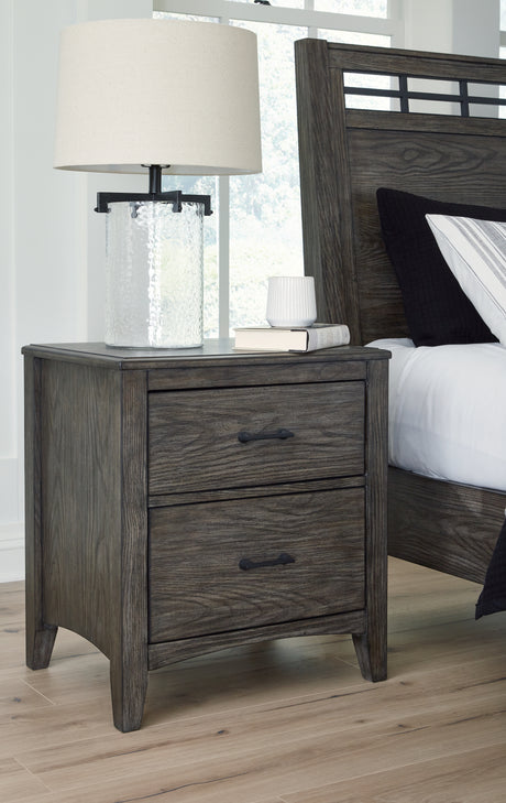 Montillan Grayish Brown Queen Panel Bedroom Set with Dresser, Mirror and Nightstand - Ornate Home