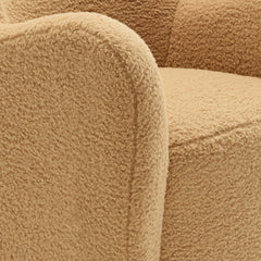 Montrose Camel/Walnut Wingback Sherpa Swivel Accent Chair - Ornate Home