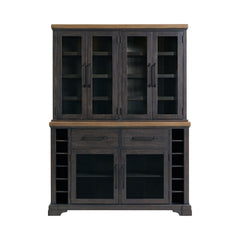 Montrose Espresso/Brown Server and Hutch with LED Light - Ornate Home