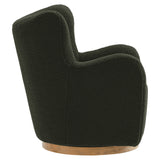 Montrose Fern/Walnut Wingback Sherpa Swivel Accent Chair - Ornate Home