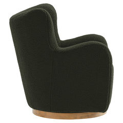 Montrose Fern/Walnut Wingback Sherpa Swivel Accent Chair - Ornate Home