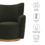 Montrose Fern/Walnut Wingback Sherpa Swivel Accent Chair - Ornate Home