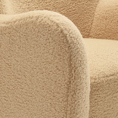 Montrose Ivory/Walnut Wingback Sherpa Swivel Accent Chair - Ornate Home