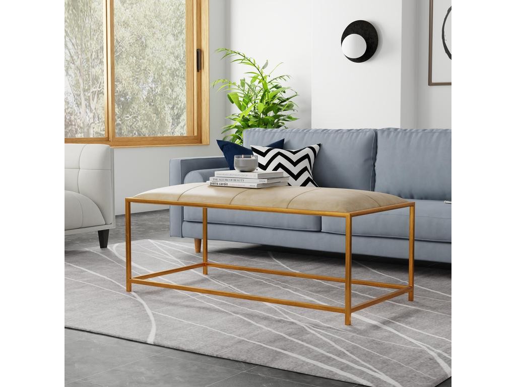 Montvale Beige Coffee Table/Bench - Ornate Home