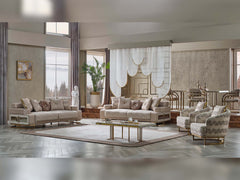 Monza Cream 3-pieces (Sofa & Loveseat & Chair) Living Room Set - Ornate Home
