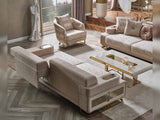 Monza Cream Convertible Loveseat - Ornate Home