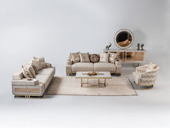 Monza Cream Convertible Loveseat - Ornate Home