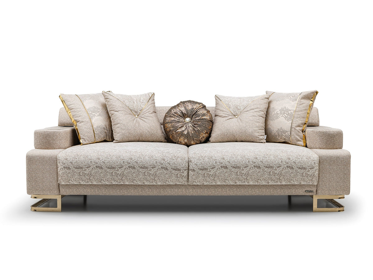 Monza Cream Convertible Loveseat - Ornate Home