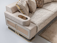 Monza Cream Convertible Loveseat - Ornate Home