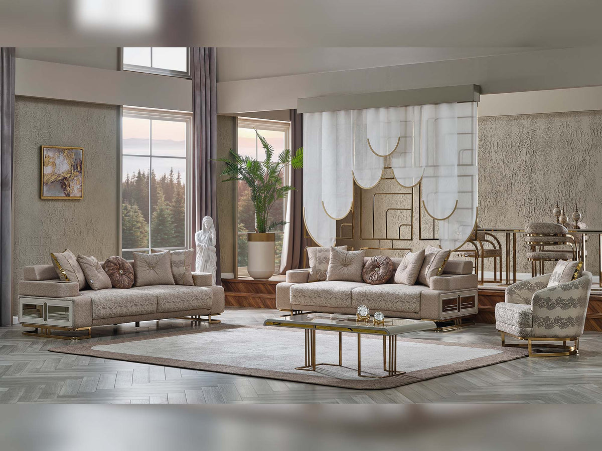 Monza Cream Convertible Sofa - Ornate Home