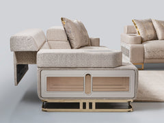 Monza Cream Convertible Sofa - Ornate Home
