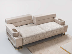 Monza Cream Convertible Sofa - Ornate Home