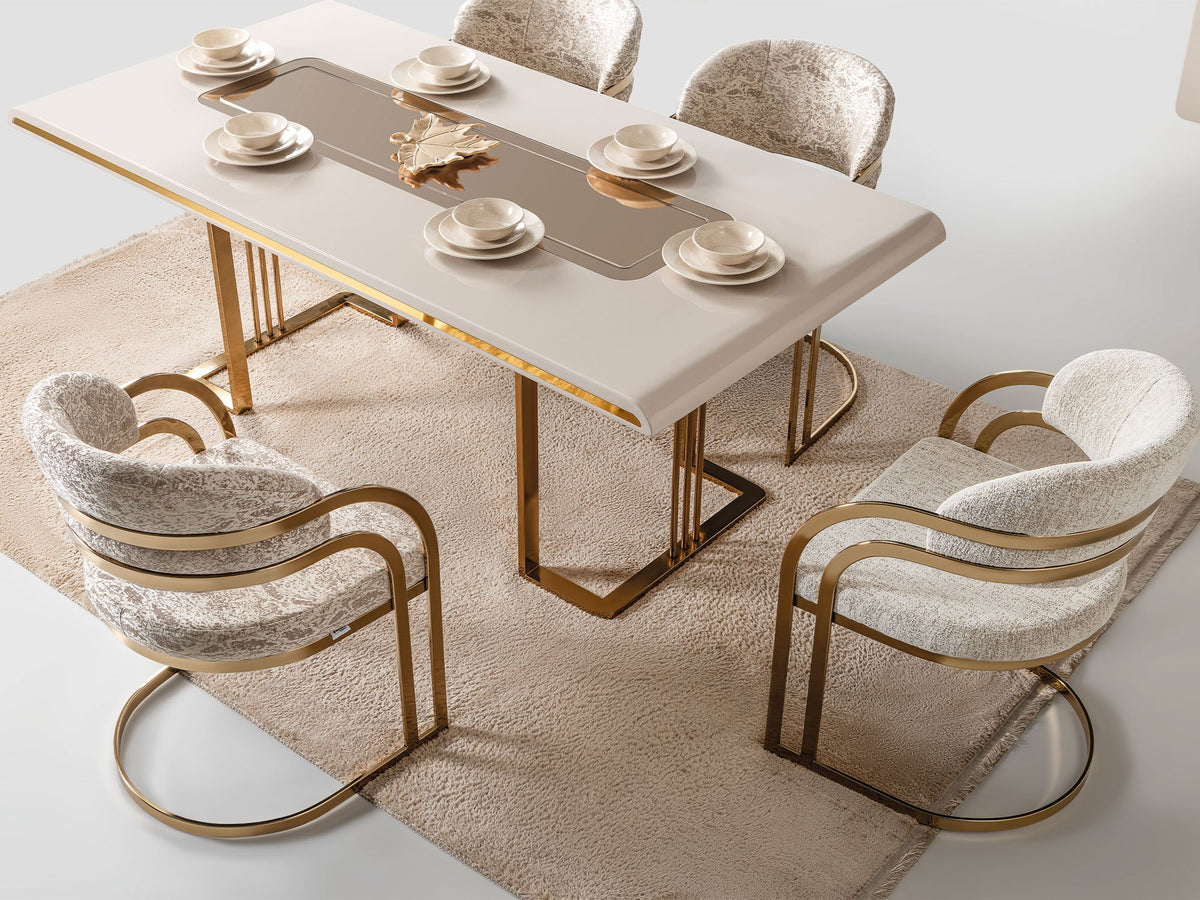 Monza Cream Dining Table - Ornate Home