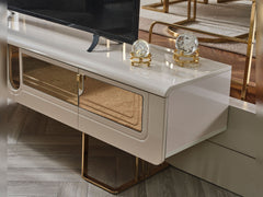 Monza Cream/Gold Tv Stand - Ornate Home