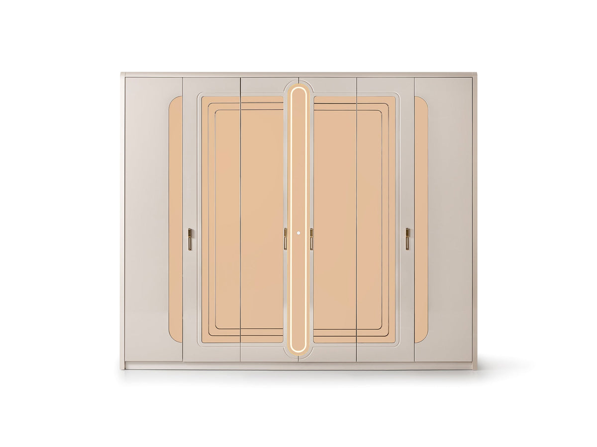 Monza Cream/Gold Wardrobe - Ornate Home