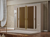 Monza Cream/Gold Wardrobe - Ornate Home