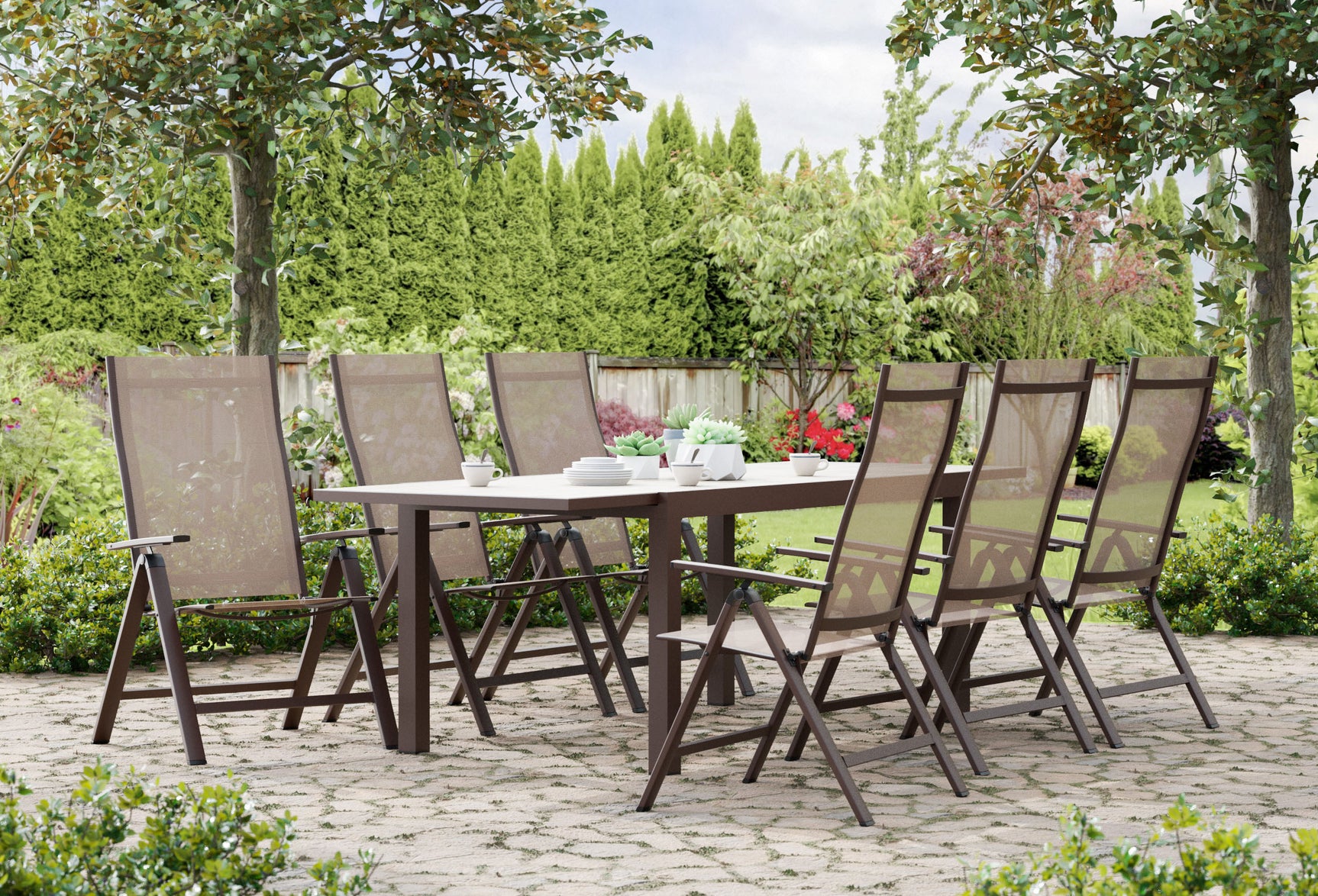 Monza Gun Metal/Gray Outdoor Dining Table - Ornate Home
